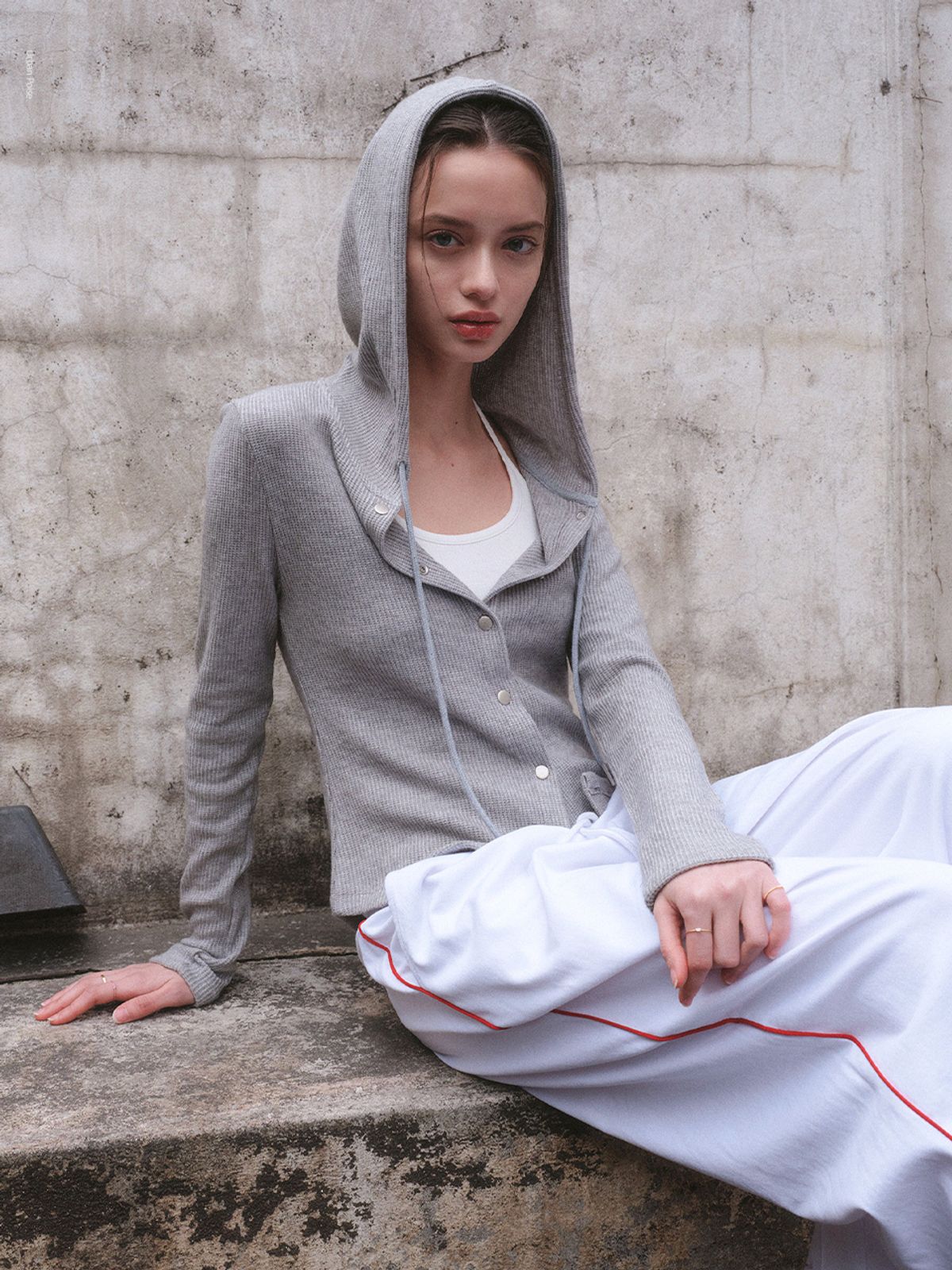 소플러(SOFLER) ARI HOODIE CARDIGAN_GRAY
