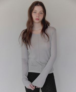 렐스 핀턱 텐셀 컬러 긴팔 티셔츠