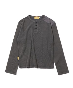 Washed Henley T-shirt(CHARCOAL)