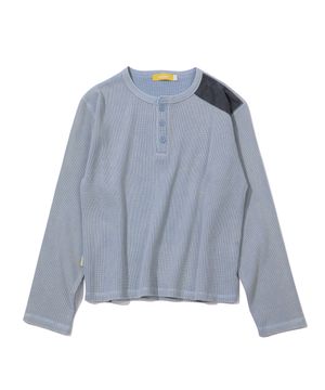 Washed Henley T-shirt(SKY BLUE)