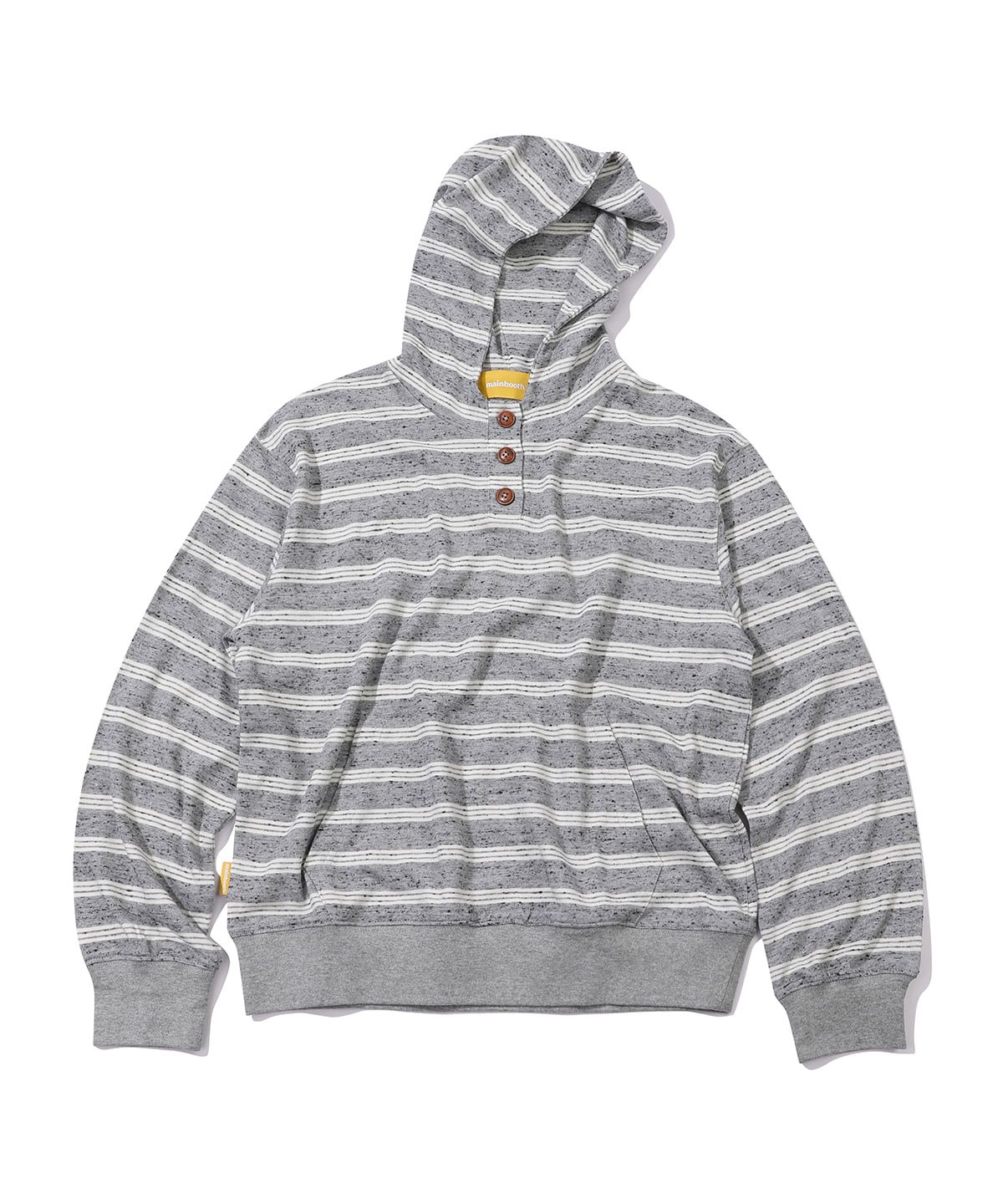 메인부스(MAINBOOTH) Cookie Stripe Hood T-shirt(GRAY)