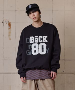 80 백 빈티지 레이어 맨투맨 블랙