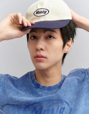 TWO TONE COTTON BALLCAP (NAVY)