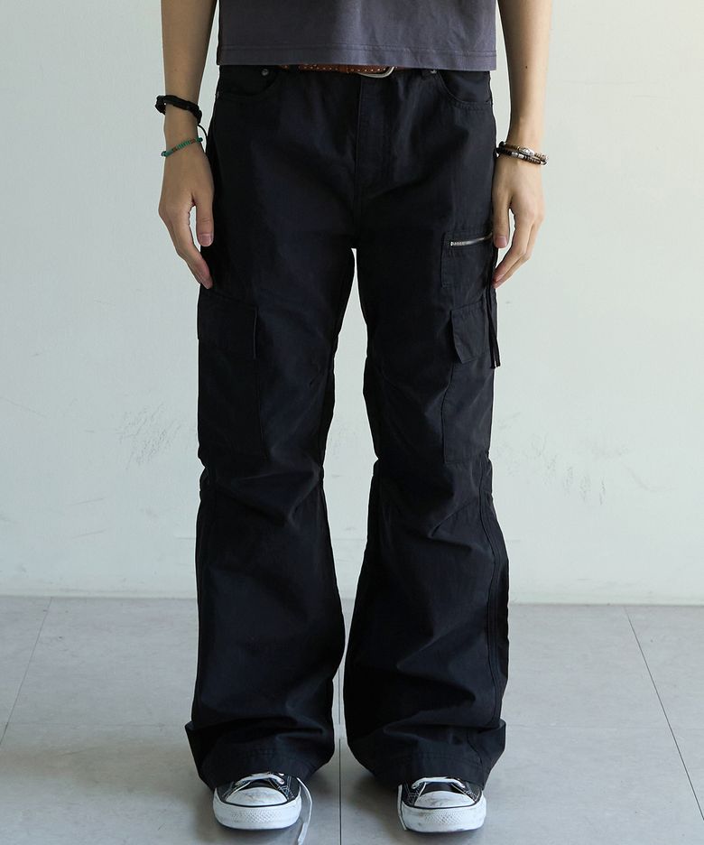 Cargo Bootcut Pants(BLACK)