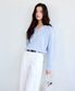 Soft Collared Knit Sweater (Light Blue)