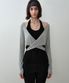 Halter Layered X Wrap Top / Melange Grey