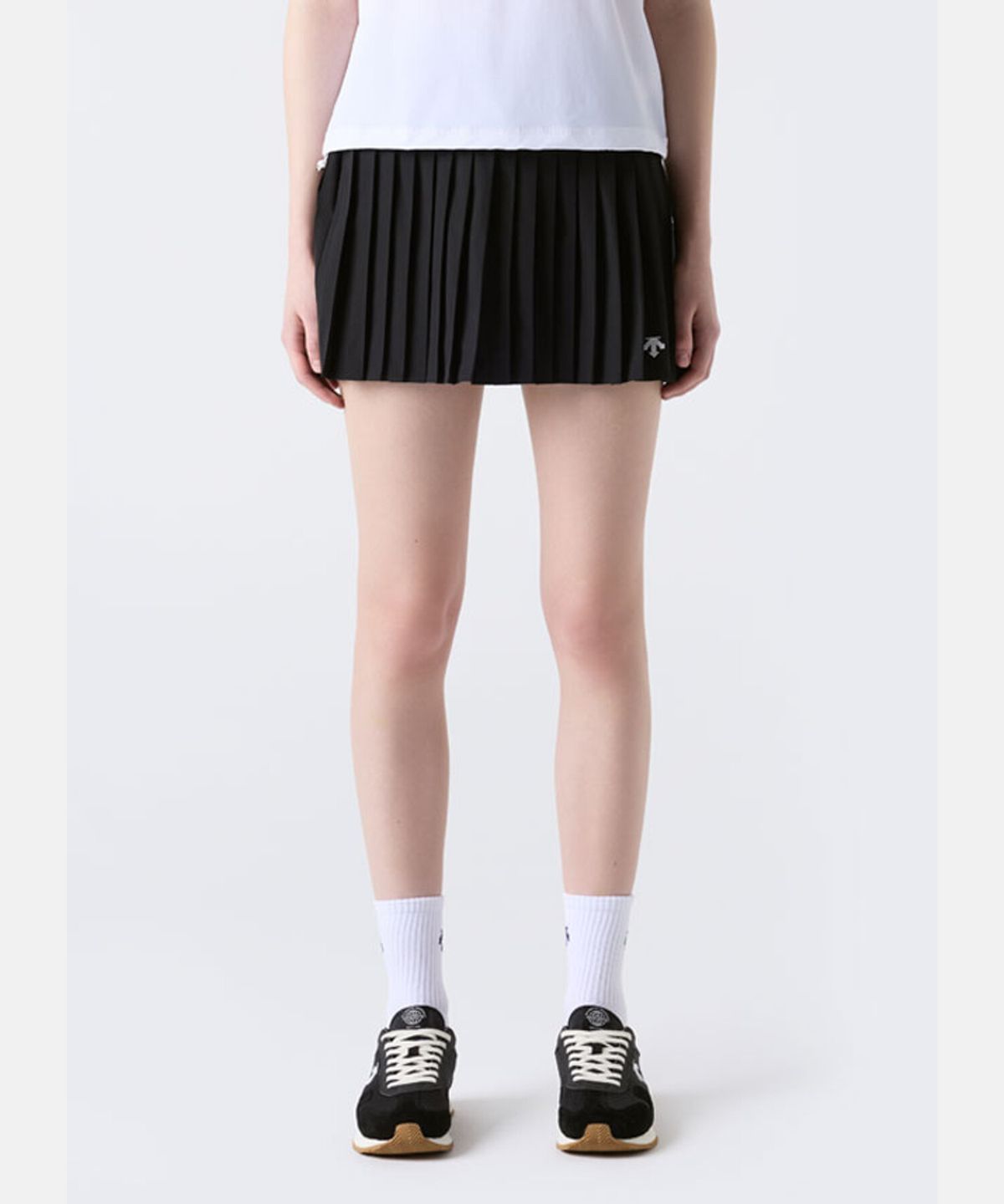데상트(DESCENTE) 우먼스 4인치 이너 레깅스 스커트 블랙 SR222PSK41