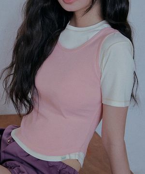 CONTRAST STITCH SLEEVELESS - 6 colors