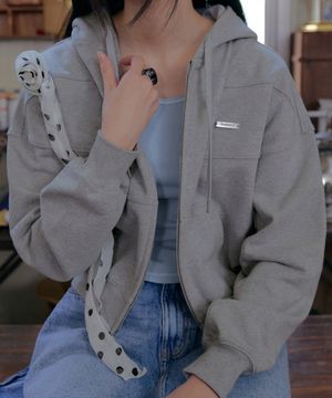 SEMI CROPPED ZIP UP HOODIE - 4 colors