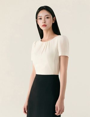 베이직 라운드넥 반팔 블라우스 RMBLG24R03