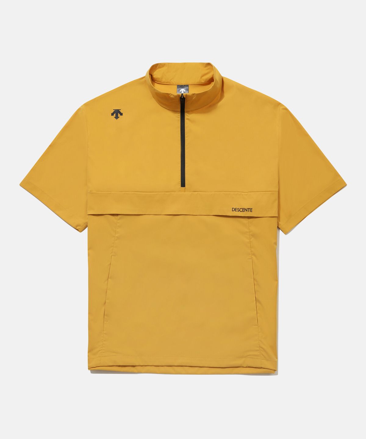 데상트(DESCENTE) 스트레치 우븐 반팔 아노락 옐로우 SR223UAN44