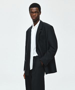 [컬렉션] 더블 브레스티드 오버사이즈 마르조또 자켓 블랙 BI2JK251BK