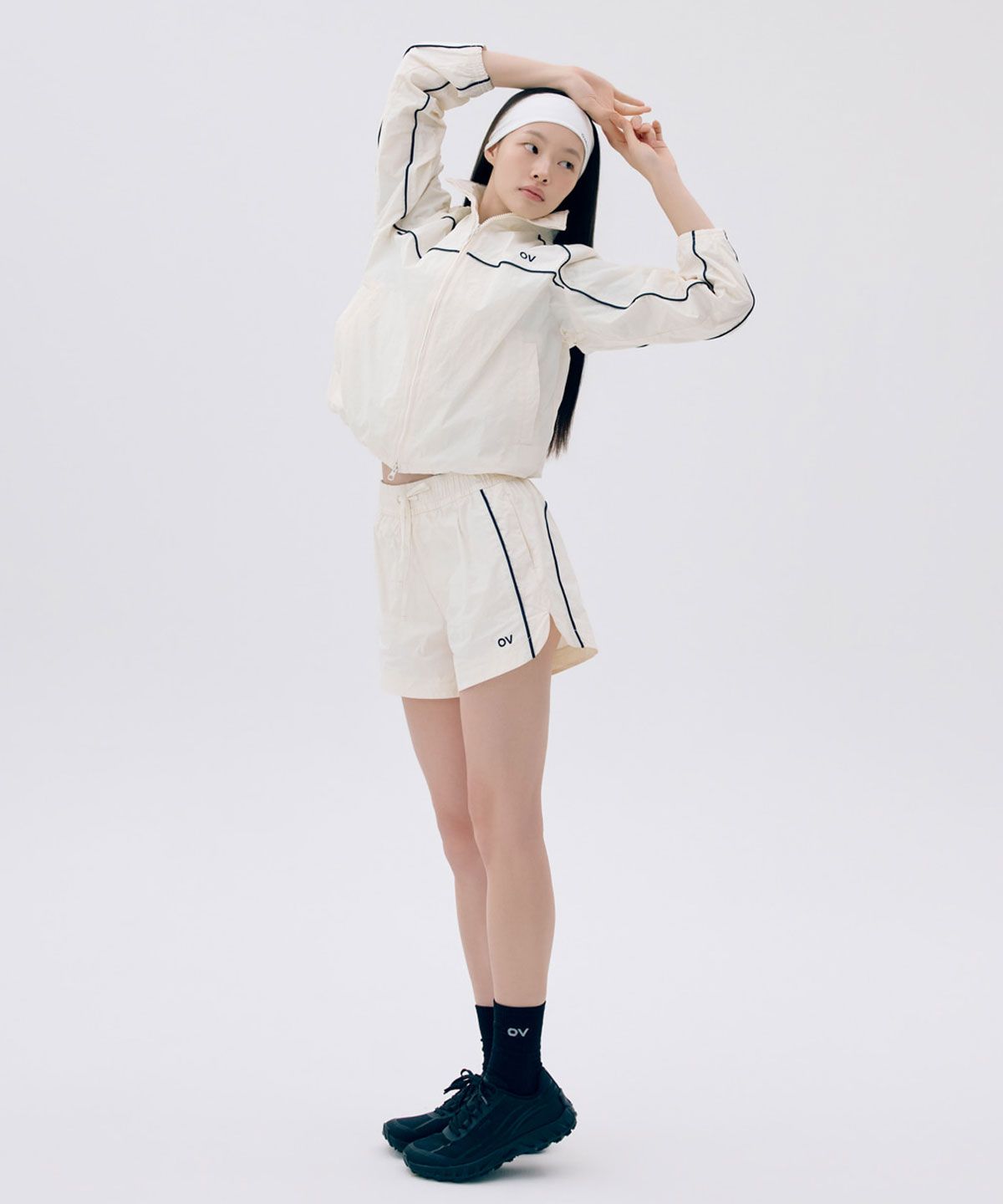 아웃도어 보이스(OUTDOOR VOICES) (W)NYLON TRACK SHORTS (OFF WHITE)