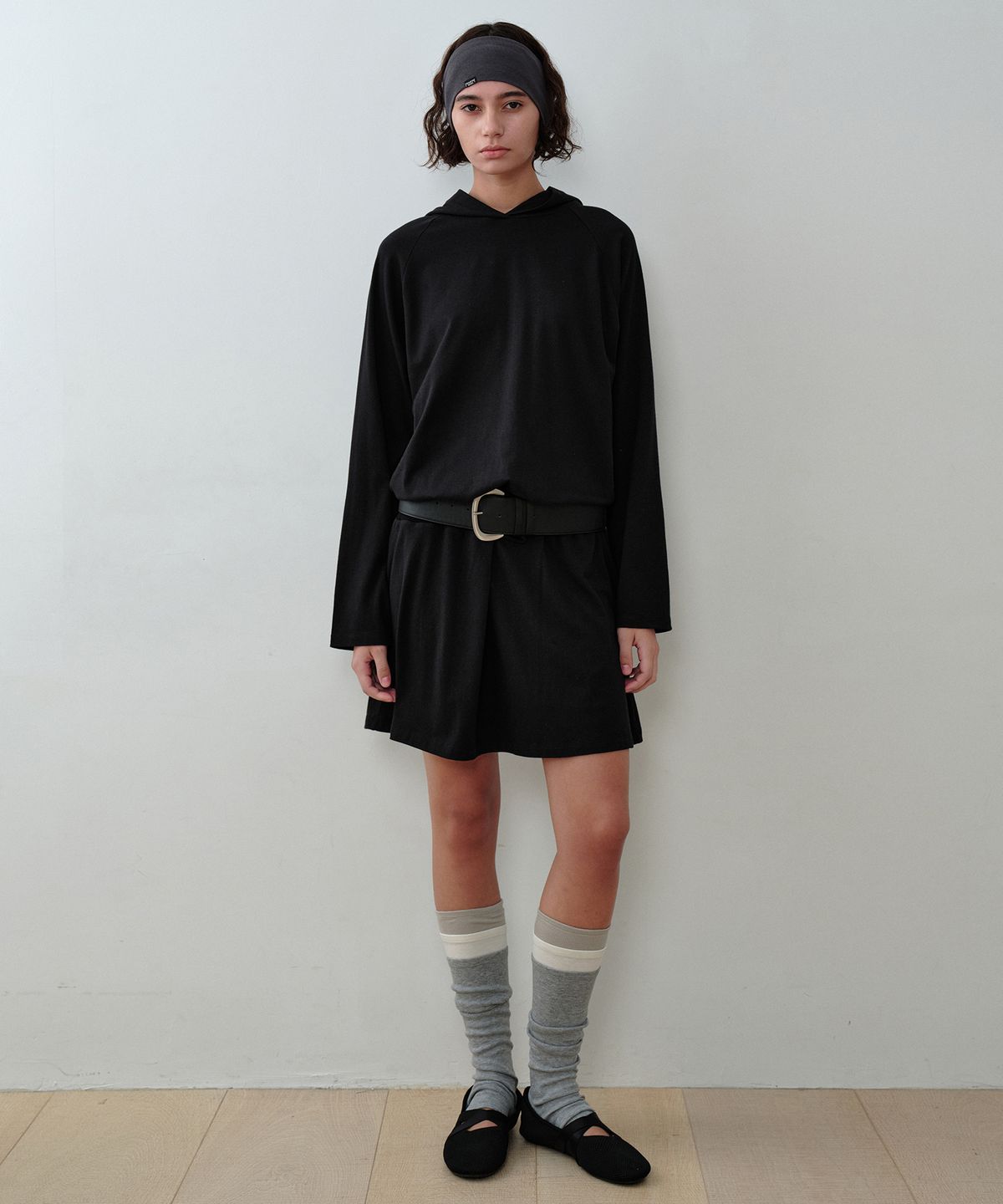 시메트릭 퍼센트(SYMMETRICPERCENT) Hooded Jersey Dress / Black