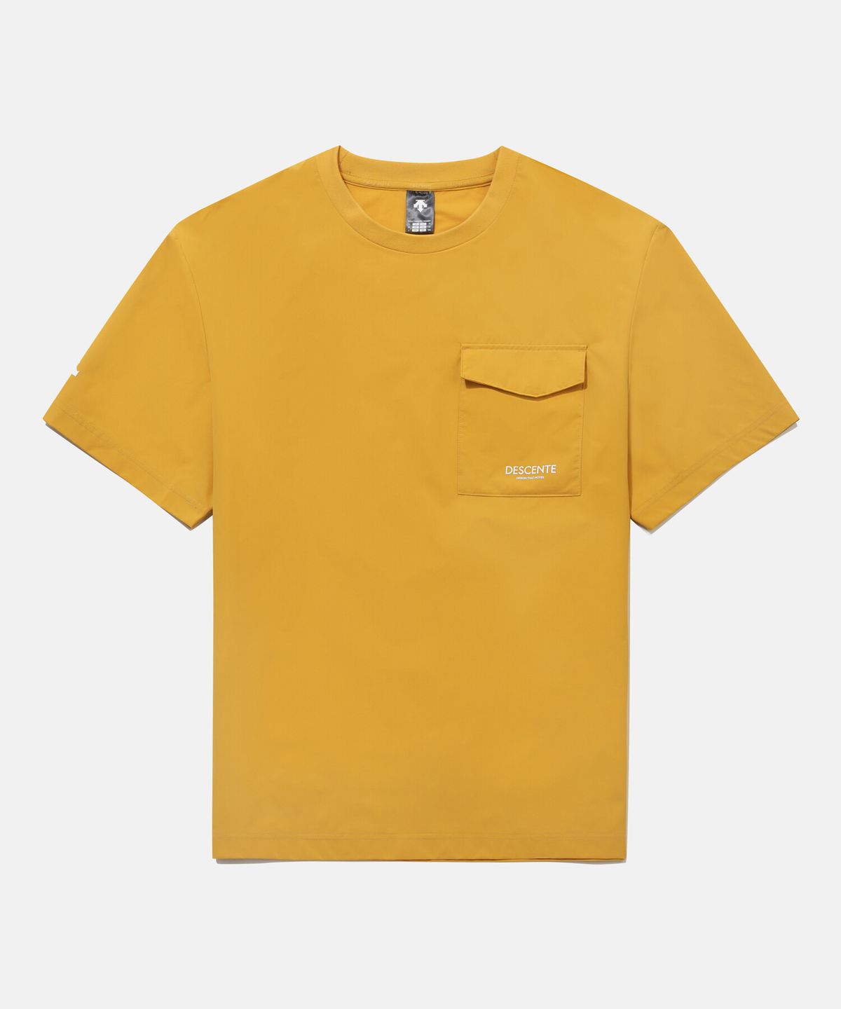 데상트(DESCENTE) 스트레치 우븐 반팔 티셔츠 옐로우 SR221UTS44