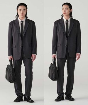 New-Vibe Light 셋업 세트 그레이 (오버핏)_SEJWB13SET