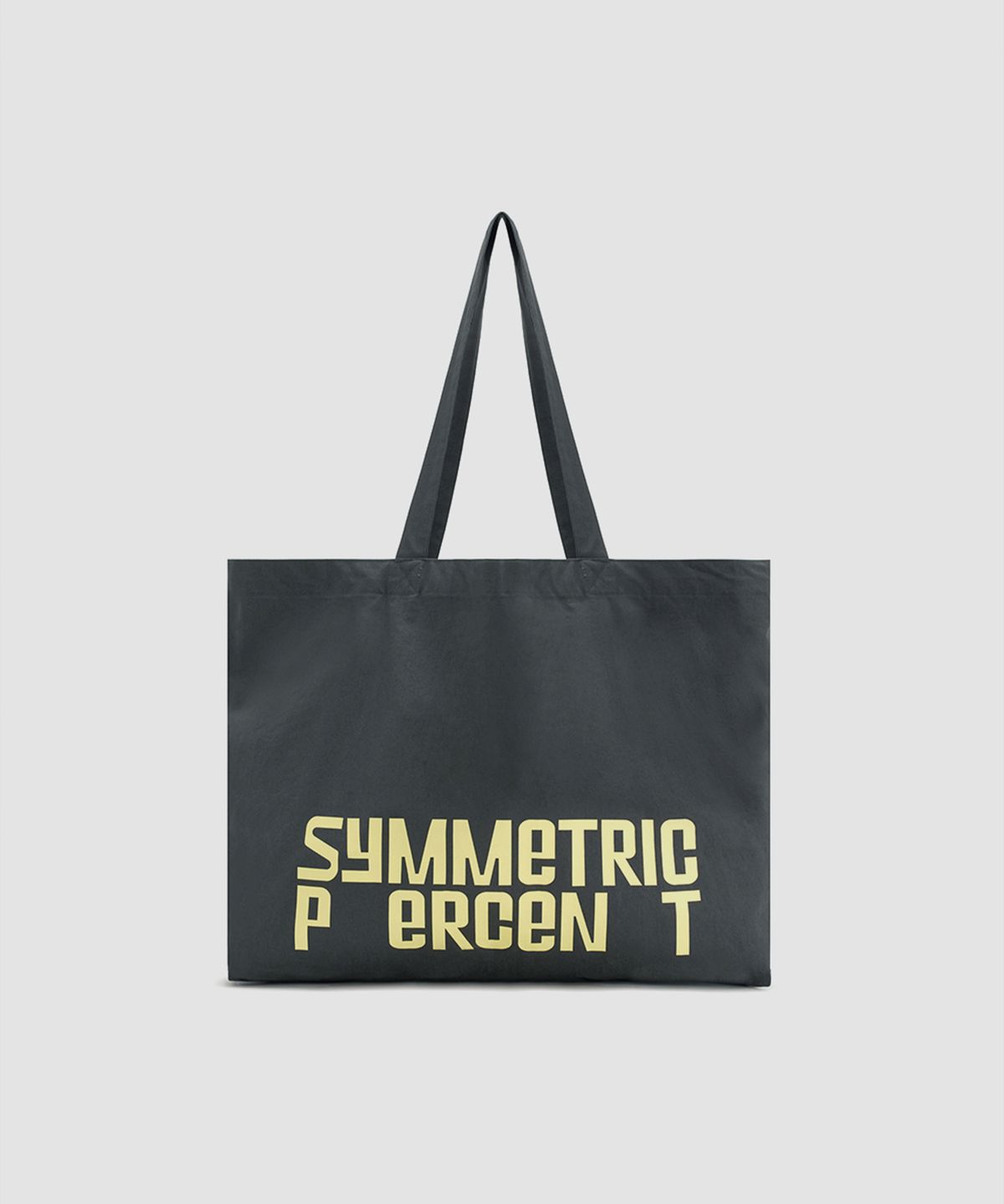 시메트릭 퍼센트(SYMMETRICPERCENT) Color Logo Cotton Bag / Charcoal