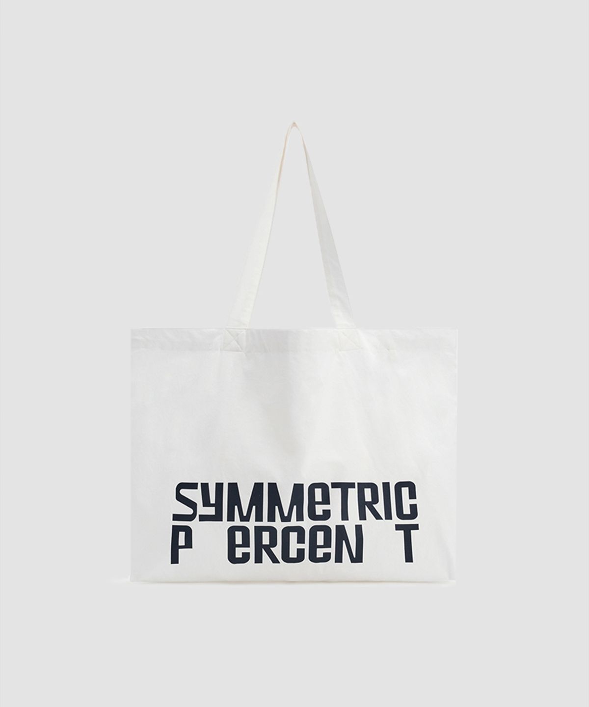 시메트릭 퍼센트(SYMMETRICPERCENT) Color Logo Cotton Bag / White