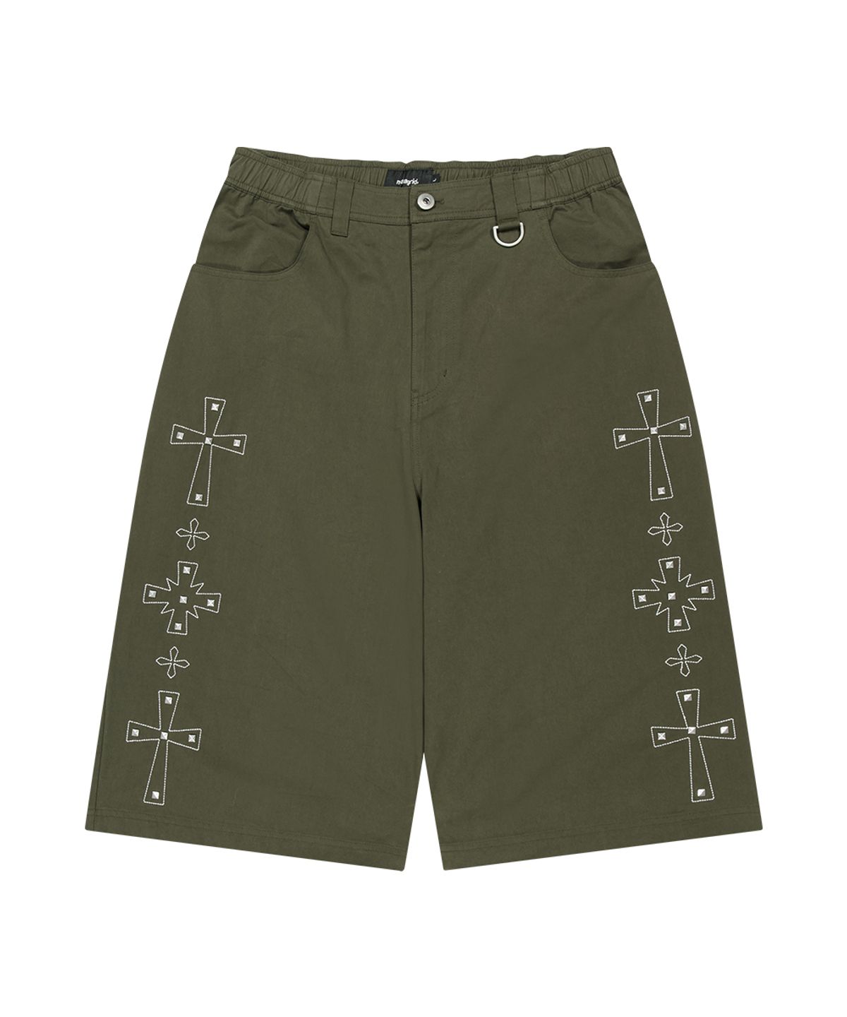 마하그리드(MAHAGRID) CROSS STUD TWILL SHORTS KHAKI(MG2GMMPA62A)