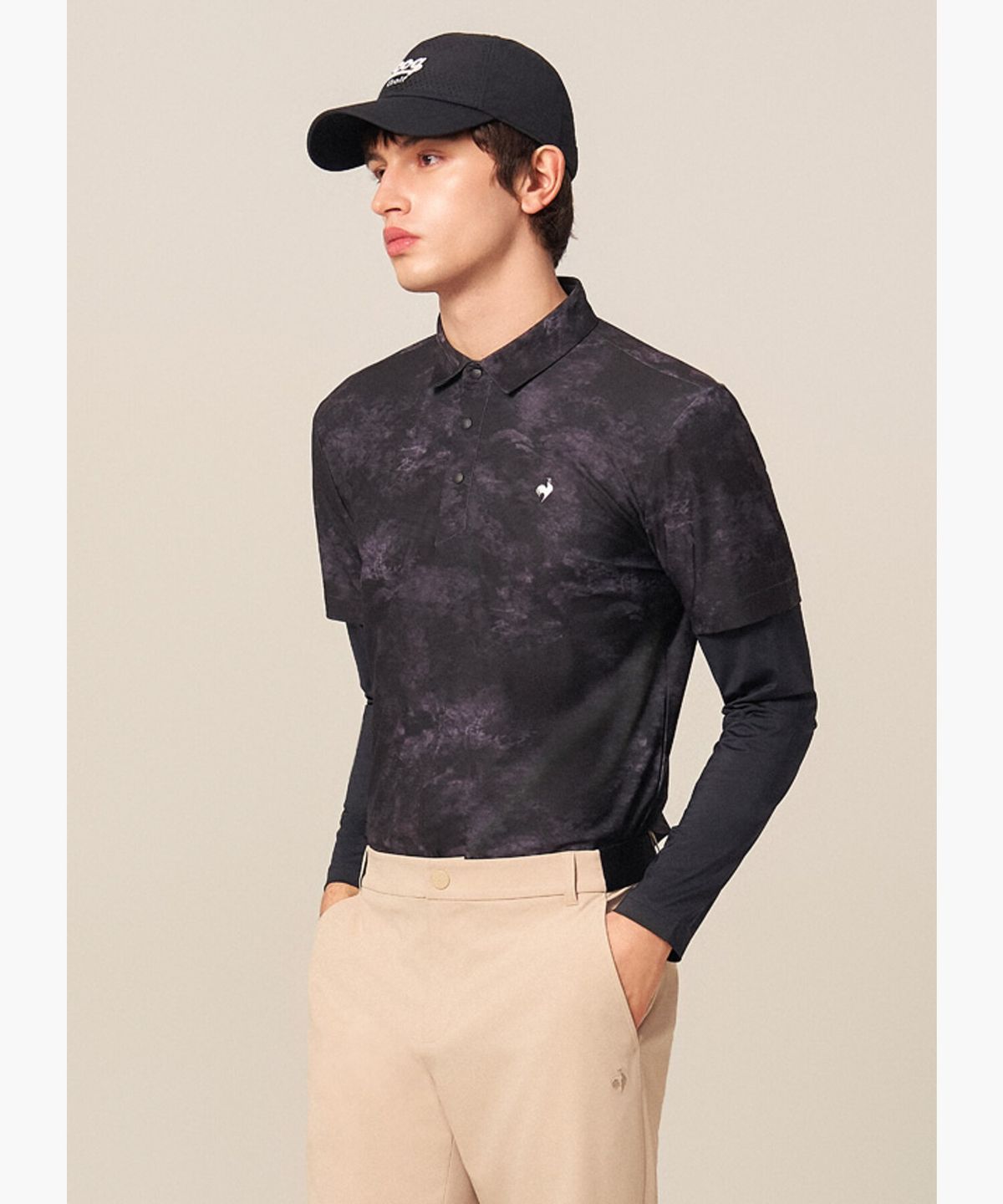 르꼬끄 골프(LECOQ GOLF) 남성 냉감 레이어드 긴팔 티셔츠 _BLCK GR221MTL41