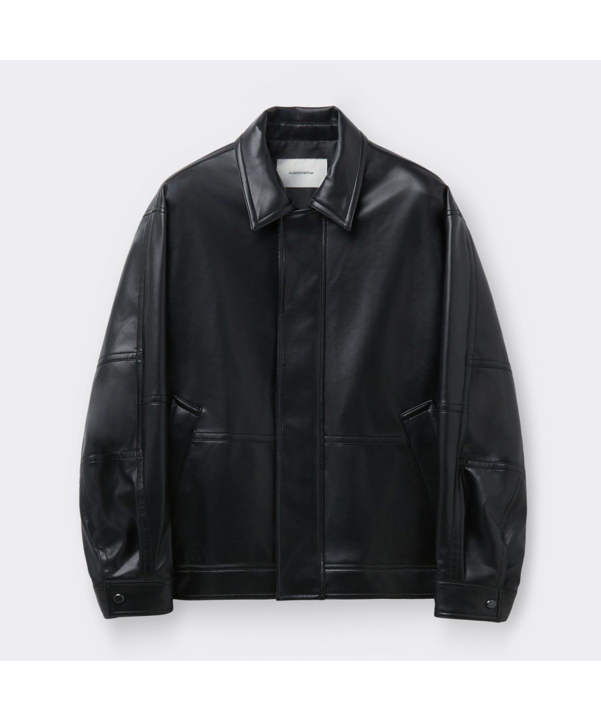 커스텀멜로우(CUSTOMELLOW) Black Faux Leather Jacket C9UAM26111BKX