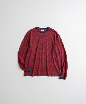CREWNECK STRIPE L/S SHIRTS red/navy