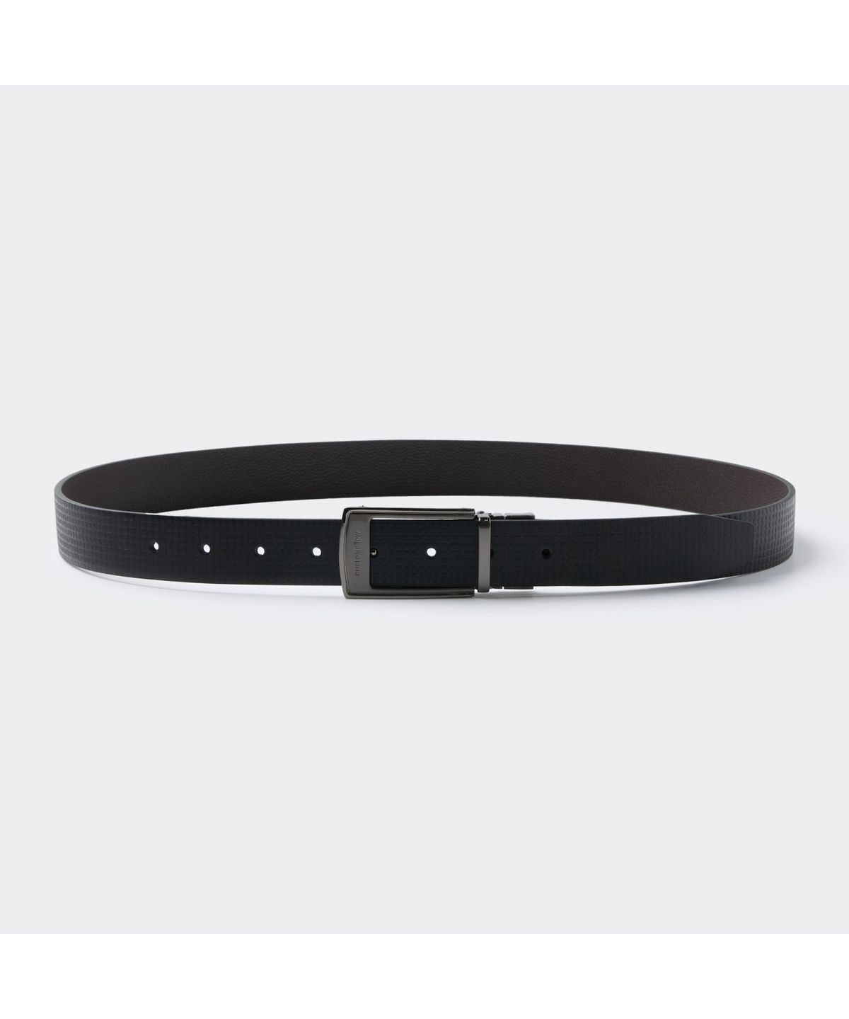 커스텀멜로우(CUSTOMELLOW) Black Leather Reversible Belt CAABX26101BKX