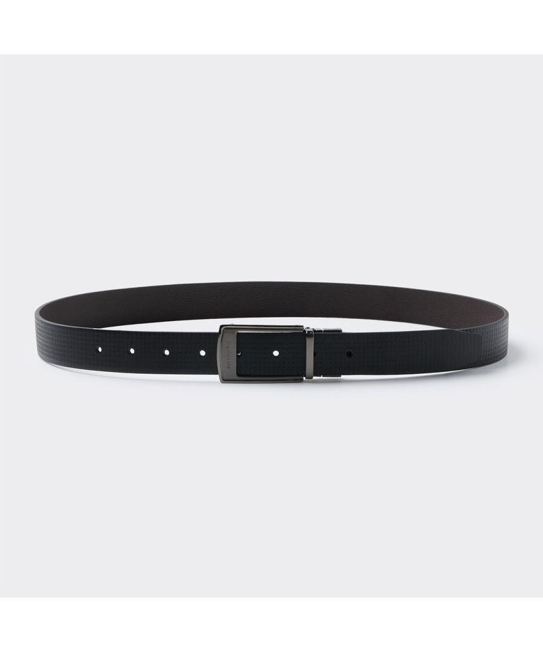 Black Leather Reversible Belt CAABX26101BKX