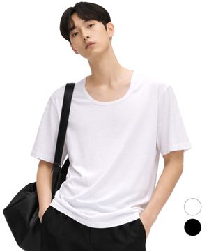 U넥 쿨 베이직 반팔 티셔츠_2COLOR