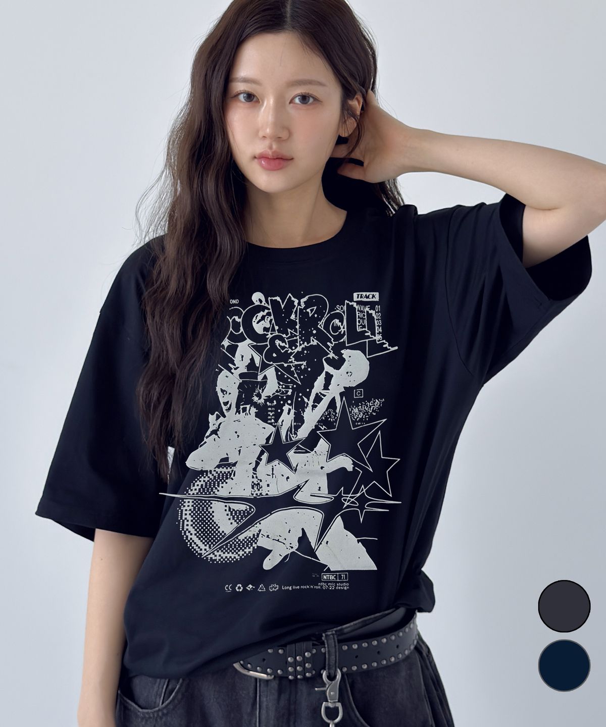 엔티비씨(NTBC) 락 펑크 오버핏 반팔 티셔츠_2COLOR
