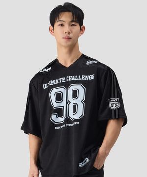 얼티메이트 오버핏 메쉬 럭비 저지_블랙