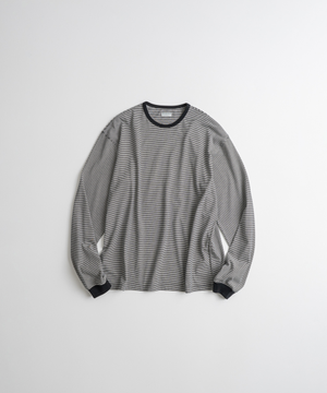 CREWNECK STRIPE L/S SHIRTS oatmeal/black