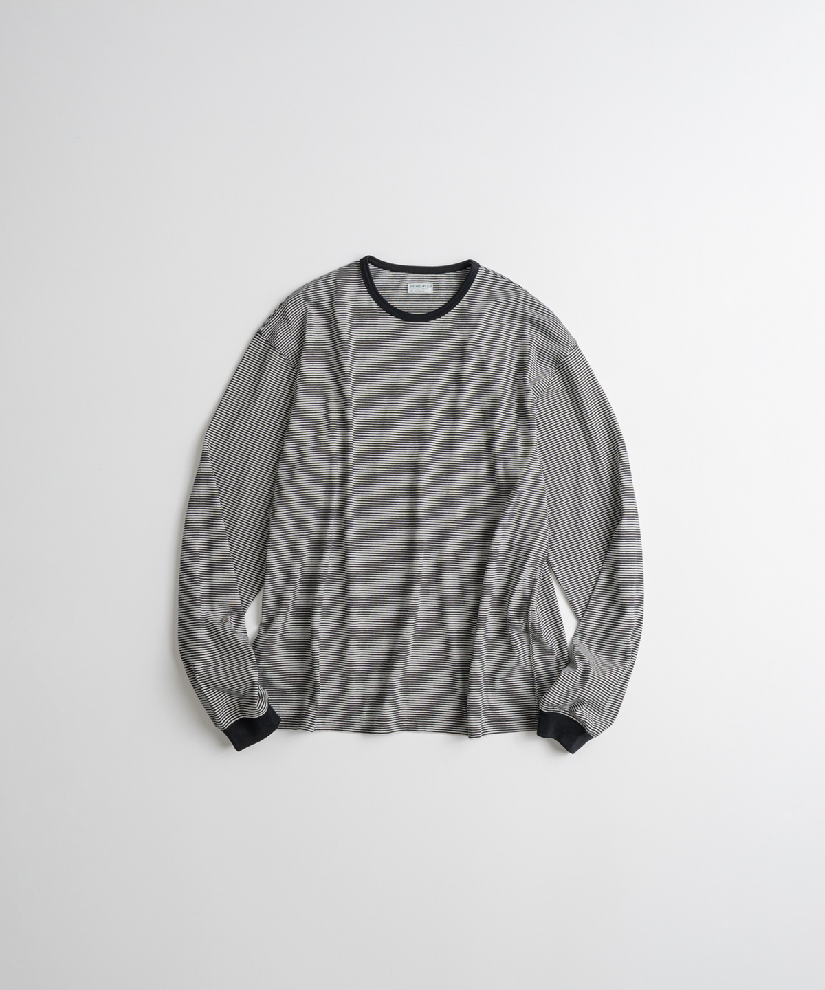 비헤비어(BEHEAVYER) CREWNECK STRIPE L/S SHIRTS oatmeal/black