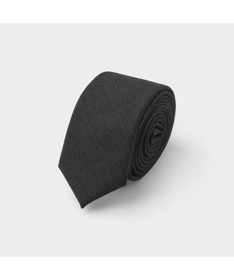 Grey Wool Slim Tie CAAIX26201GYD
