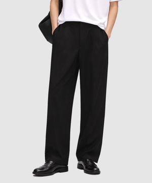 컴포터블 세미 와이드 밴딩 슬랙스_블랙