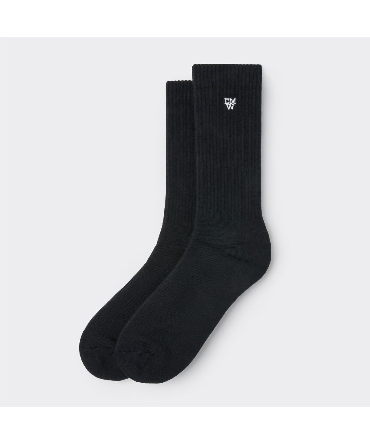 커스텀멜로우(CUSTOMELLOW) Black Rib Logo Socks CALAX26111BKX