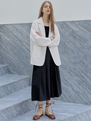 Overfit Basic Tailored Jacket - IVORY