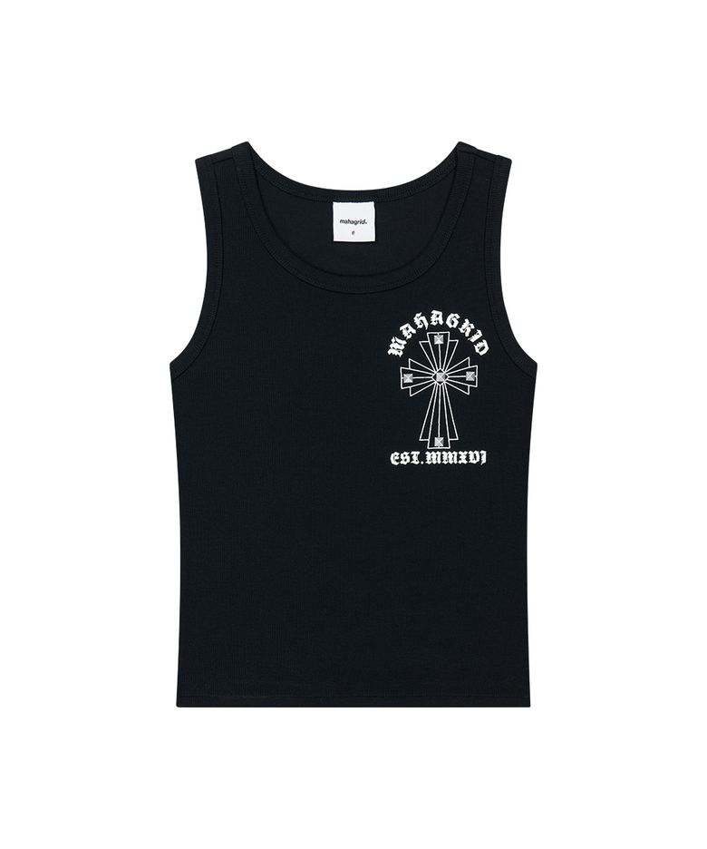 CROSS STUD TANK TOP BLACK(MG2GMFT546A)