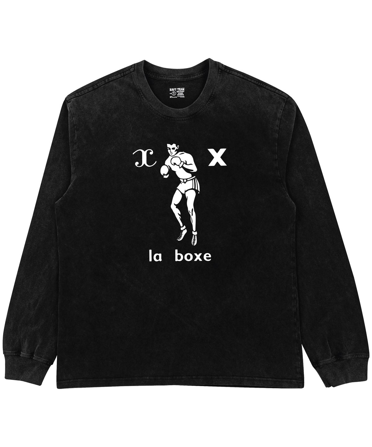 네이비팀(NAVYTEAM) la boxe 피그먼트 다잉 롱 티셔츠