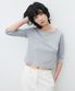 (우먼)보트넥 미드 슬리브 그레이