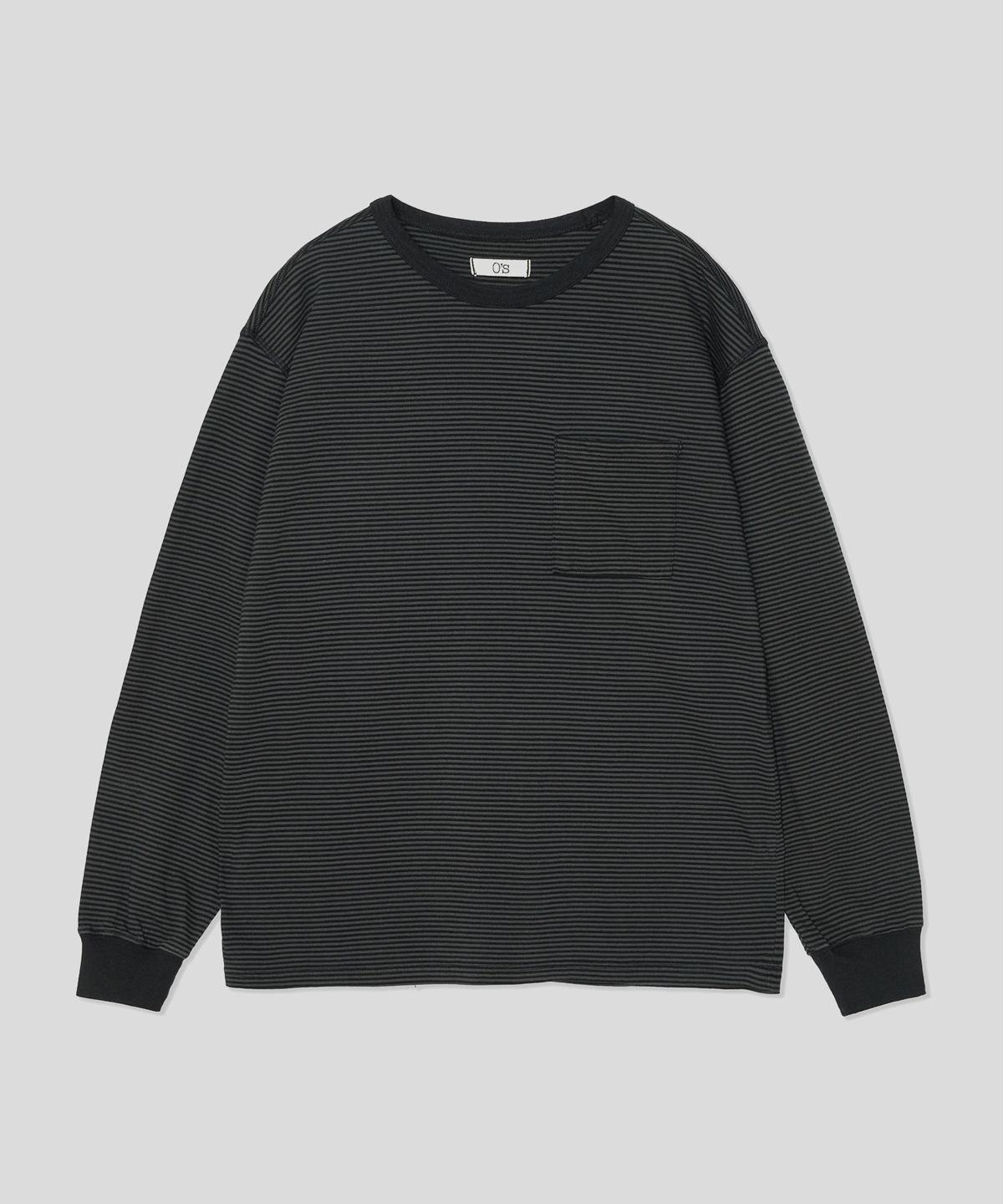 온셋(ONSET) STEADY STRIPE LONG SLEEVE T SHIRTS (CHARCOAL/BLACK)