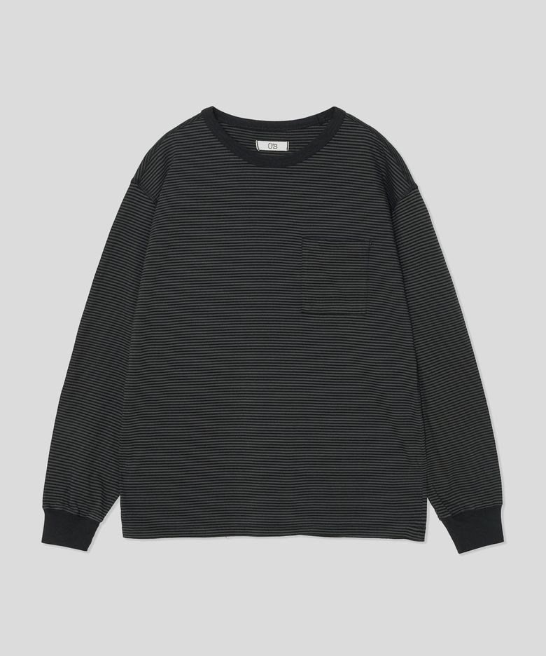 STEADY STRIPE LONG SLEEVE T SHIRTS (CHARCOAL/BLACK)