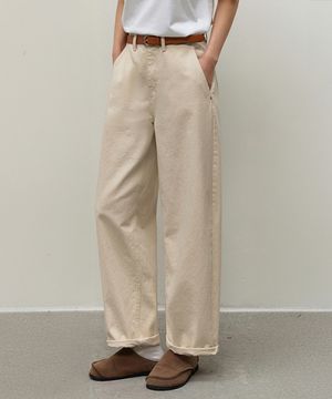 베니스 히든밴딩 코튼 배기 팬츠_F6S239CP