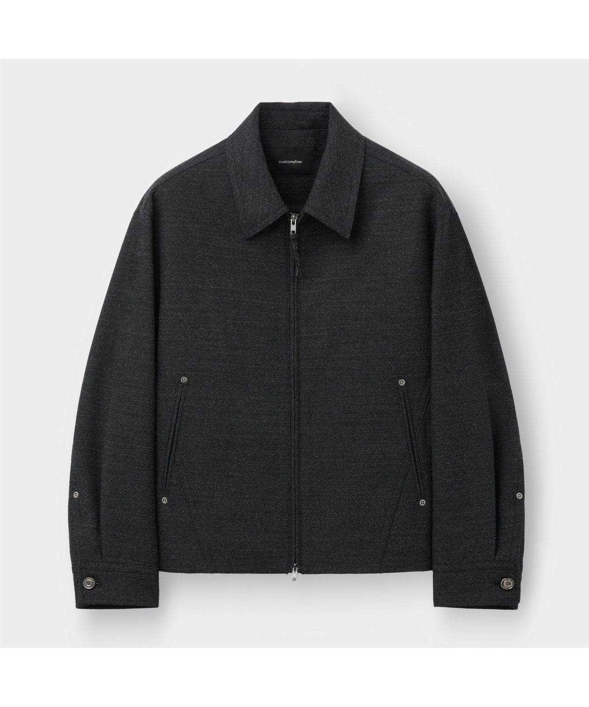 커스텀멜로우(CUSTOMELLOW) Black Two Tone Zip Jacket CWJAS26121BKX