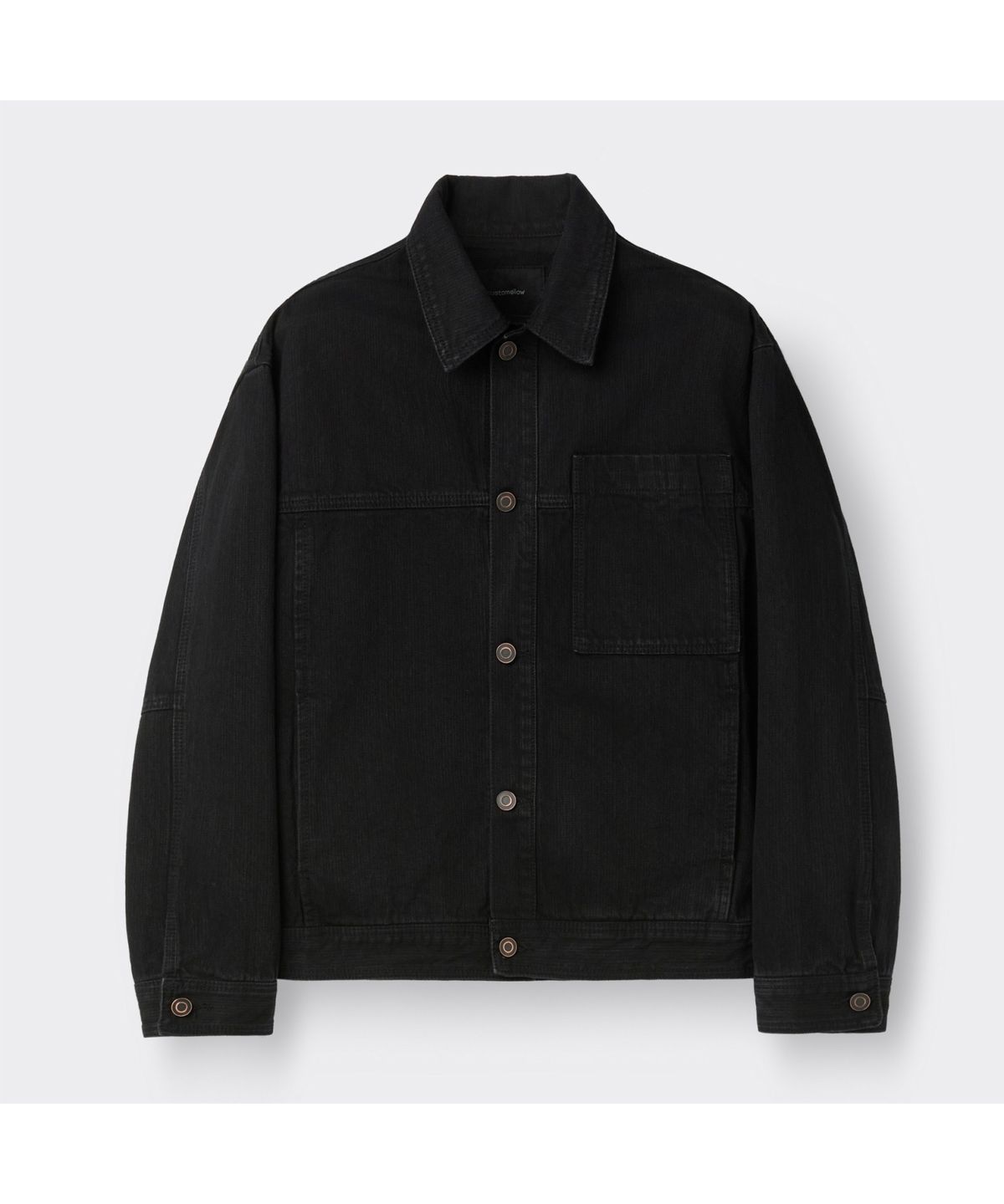커스텀멜로우(CUSTOMELLOW) Black Wale Denim Trucker Jacket CWJAS26122BKX