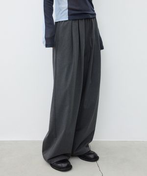 (우먼)썸머 울 스트링 와이드 팬츠 차콜