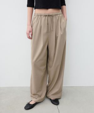 (우먼)썸머 울 스트링 와이드 팬츠 베이지