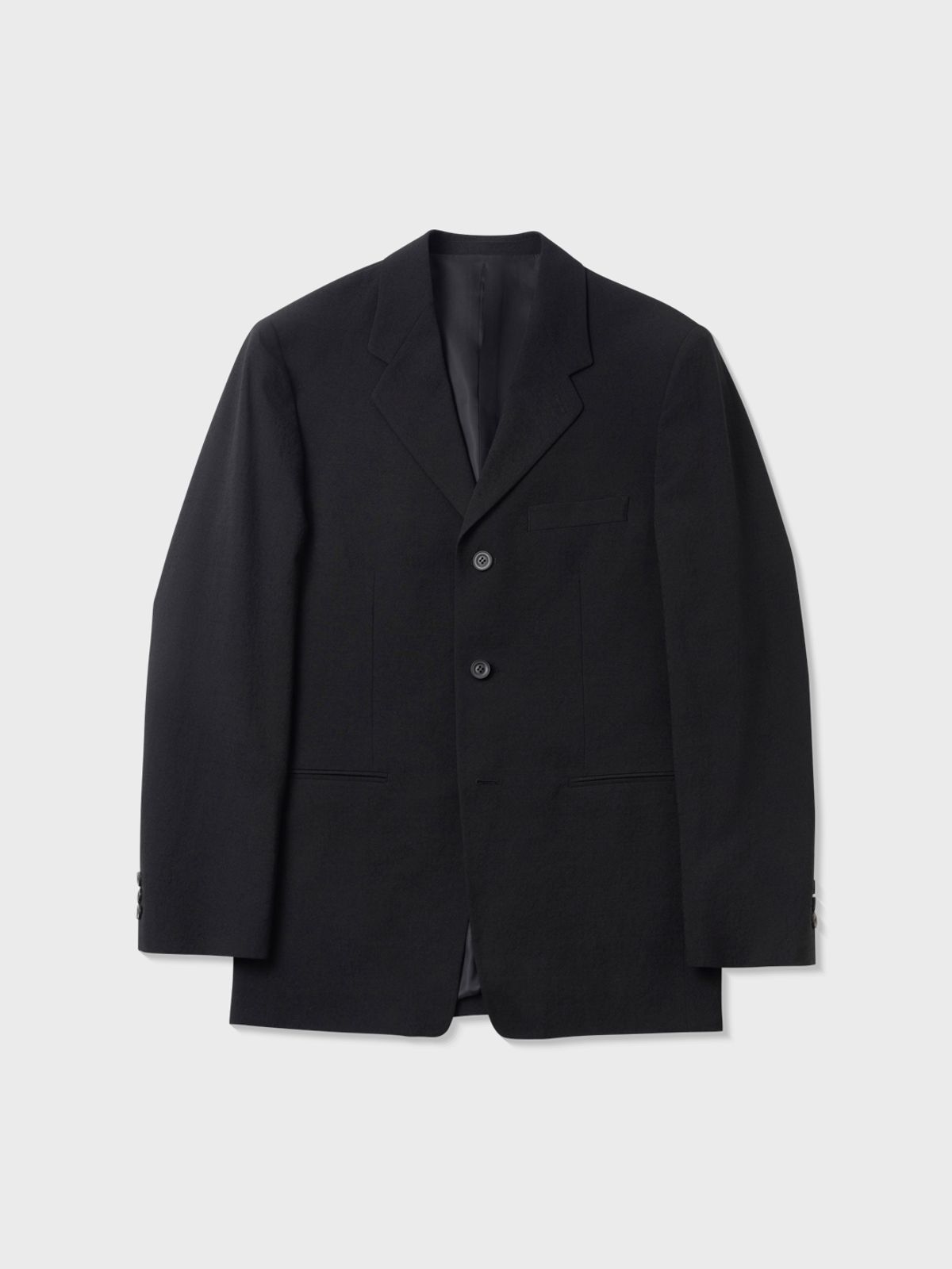 아틀리에 델디오(ATELIER DELDIO) 트로피컬 울 도비 테일러드 재킷 (BLACK)