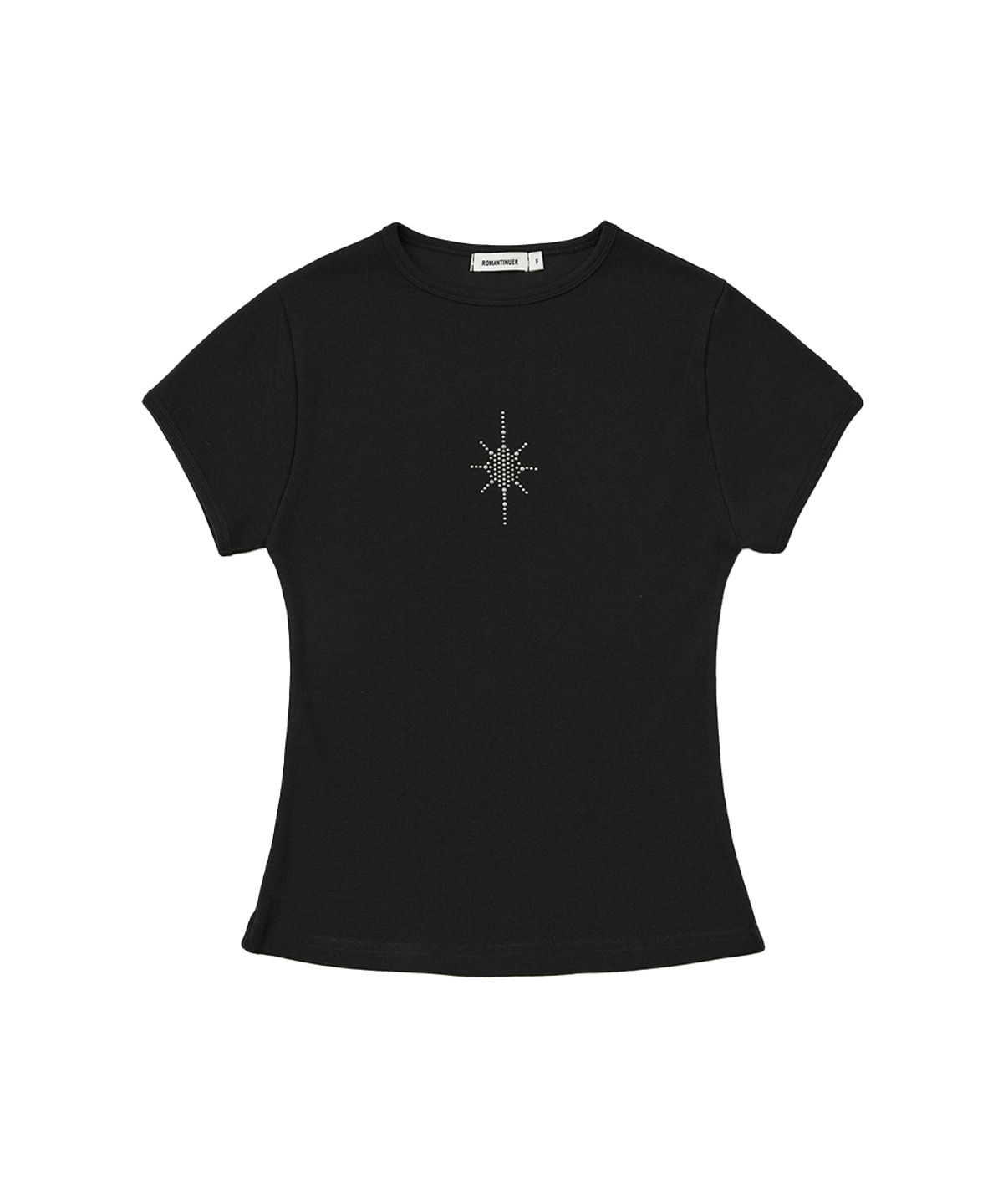 로맨티누어(ROMANTINUER) Mini Cross Slim Fit T-Shirt (Black)
