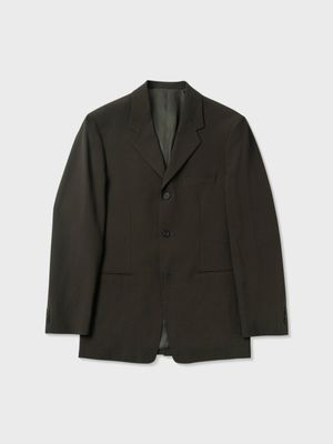 트로피컬 울 도비 테일러드 재킷 (DARK KHAKI)